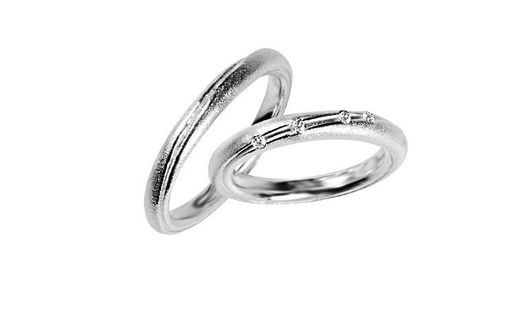 45348+45349-wedding rings, white gold 750 with brillants